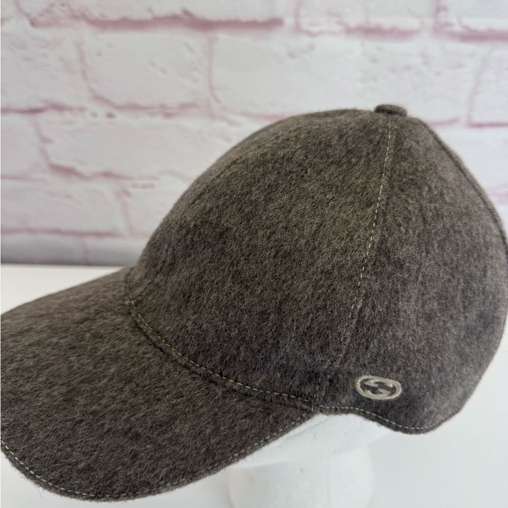Gucci Web Gray Wool Baseball Hat Cap Rare XL - Picture 4 of 13